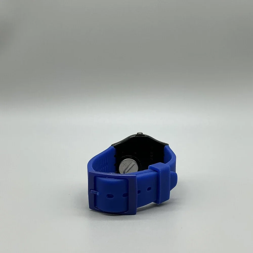 Swatch Blue Neptun Mens Watch 34mm Blue Dial Swiss Day Date New Battery